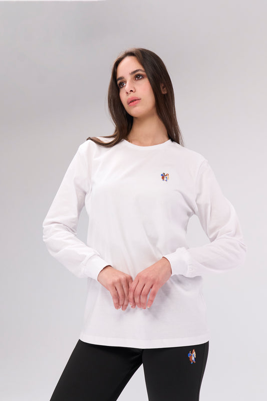 White Long sleeve basic T-shirt